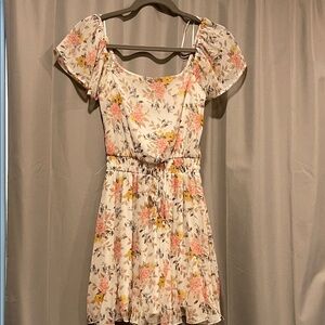 Miami Floral Mini Dress with Puff Sleeves